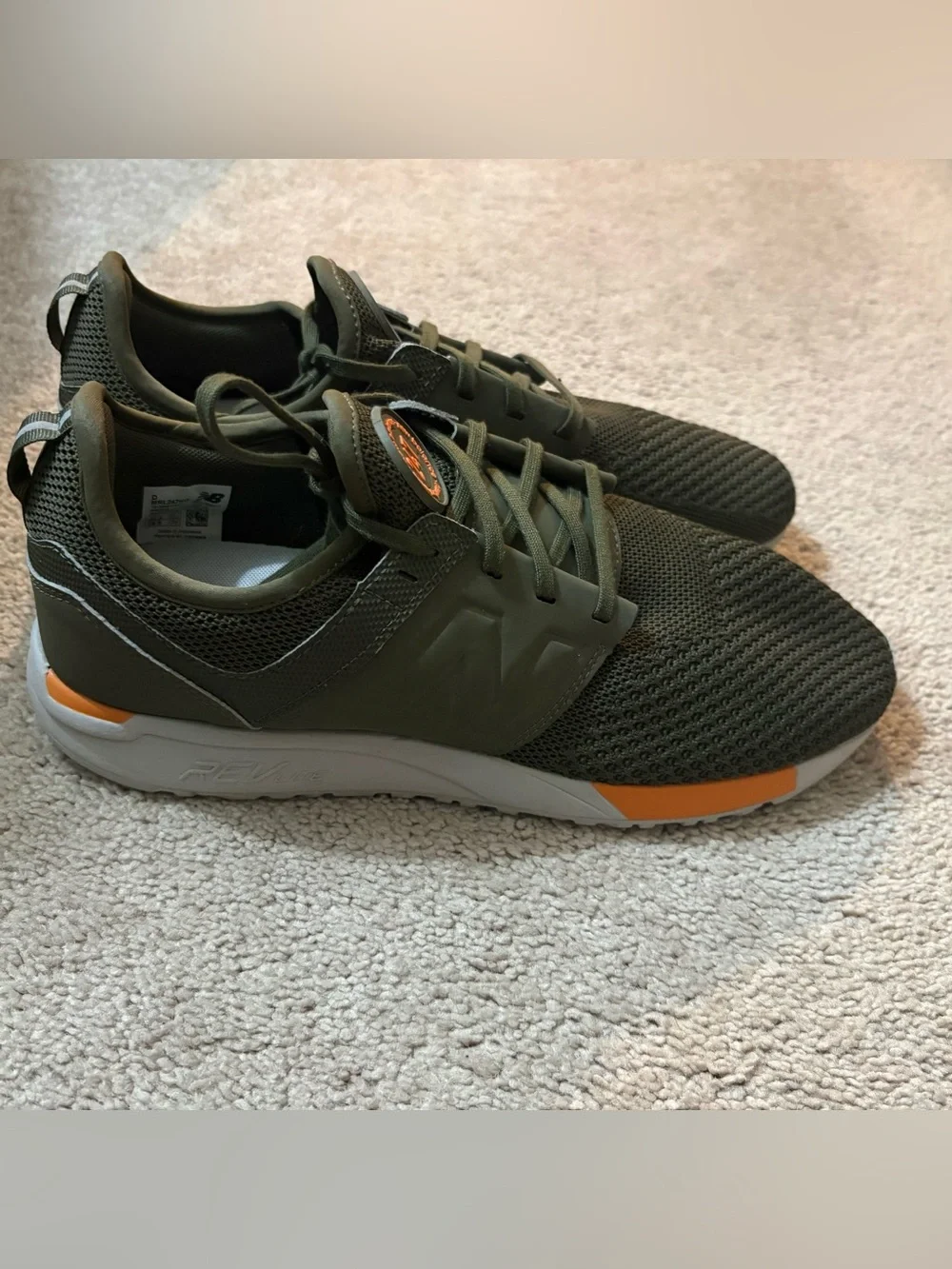 New Balance 247 RevLite Olive Green Mesh Lightweight Sneakers Men’s 11.5